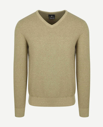 State of Art trui structure v-neck groen | Regular-fit