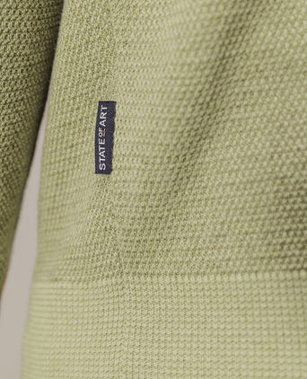 State of Art trui structure v-neck groen | Regular-fit