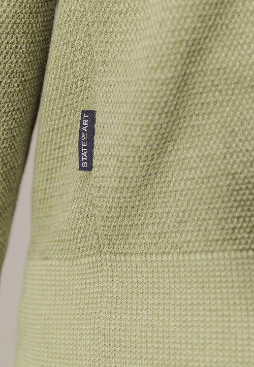 State of Art trui structure v-neck groen | Regular-fit