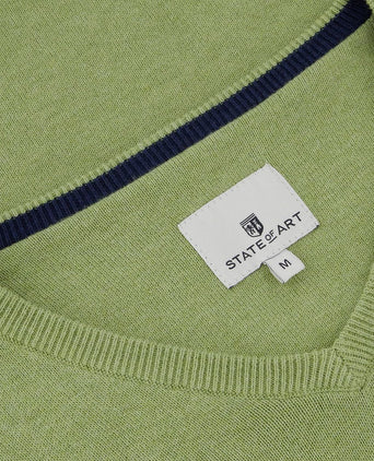 State of Art trui v-hals groen | Regular-fit