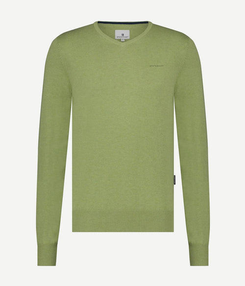 State of Art trui v-hals groen | Regular-fit