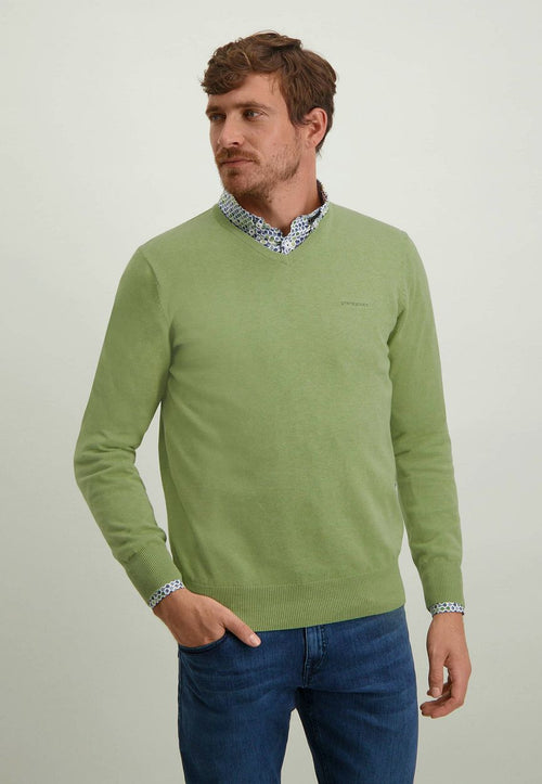 State of Art trui v-hals groen | Regular-fit