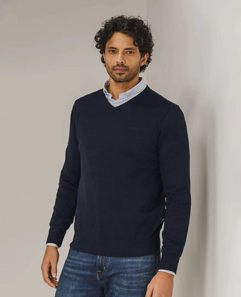 Trui v-neck donkerblauw