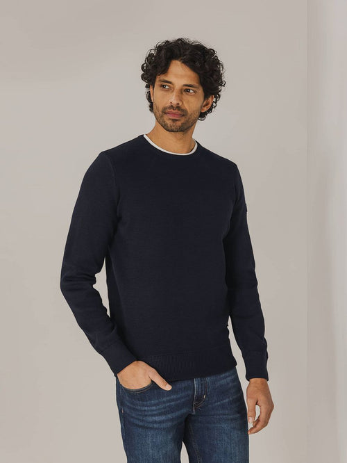 State of Art trui wol blend donkerblauw | Regular-fit