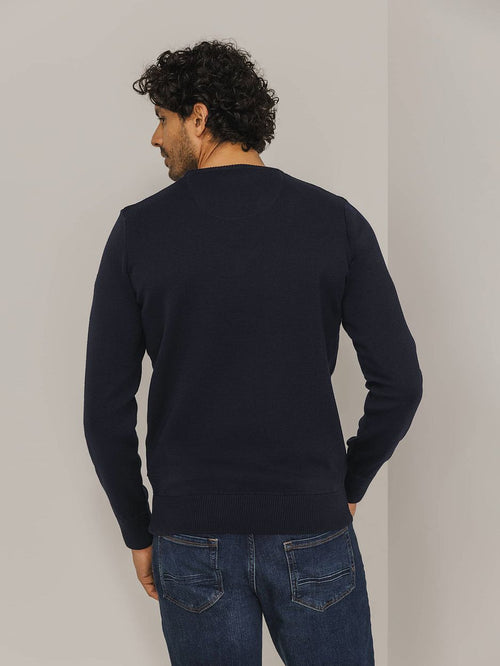 State of Art trui wol blend donkerblauw | Regular-fit