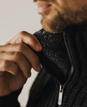 State of Art vest heavy cable wolmix donkergroen | Regular-fit