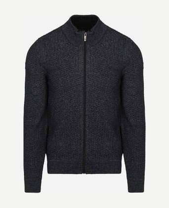 State of Art vest structure melange donkerblauw | Regular-fit