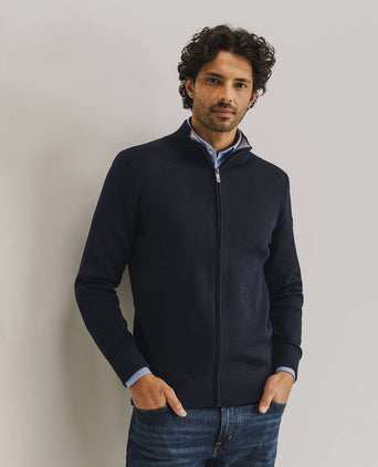 State of Art vest wol blend donkerblauw | Regular-fit