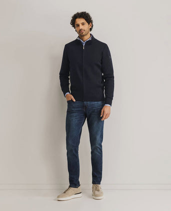 State of Art vest wol blend donkerblauw | Regular-fit