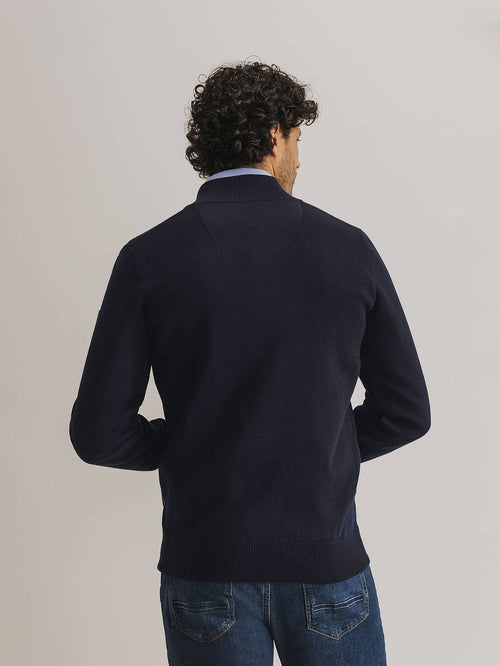 State of Art vest wol blend donkerblauw | Regular-fit