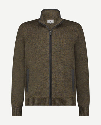 State of Art vest zip structuur bruin | Regular-fit