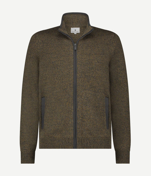 State of Art vest zip structuur bruin | Regular-fit