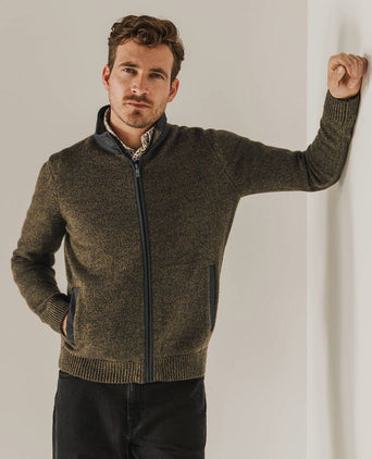 State of Art vest zip structuur bruin | Regular-fit