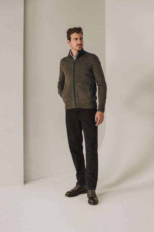 State of Art vest zip structuur bruin | Regular-fit