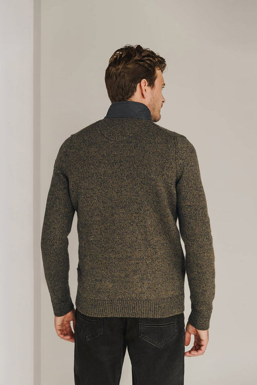 State of Art vest zip structuur bruin | Regular-fit