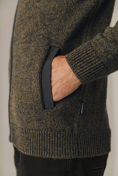 State of Art vest zip structuur bruin | Regular-fit