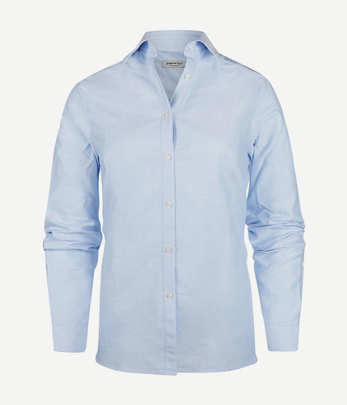 Steppin' Out blouse bibi Oxford lichtblauw | Regular-fit