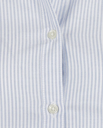 Steppin' Out blouse bibi Oxford streep dames lichtblauw | Regular-fit