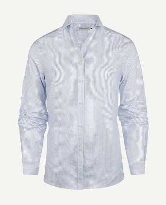 Steppin' Out blouse bibi Oxford streep dames lichtblauw | Regular-fit
