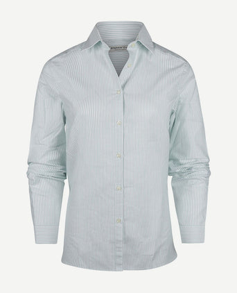 Steppin' Out blouse bibi Oxford streep dames mintgroen | Regular-fit