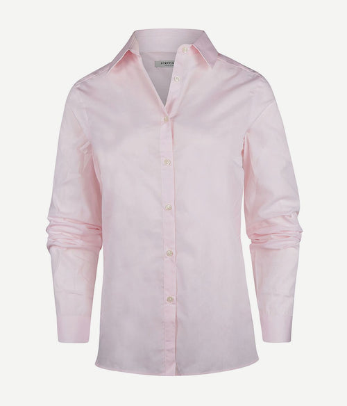 Steppin' Out blouse bibi poplin dames lichtroze | Regular-fit