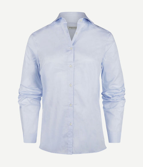 Steppin' Out blouse bibi poplin sky blue | Regular-fit