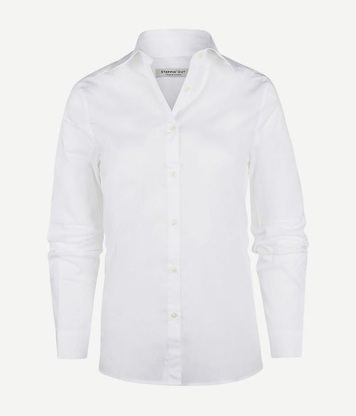 Steppin' Out blouse bibi poplin wit | Regular-fit