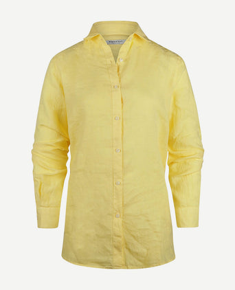 Steppin' Out blouse dames lotte linnen lichtgeel | Regular-fit