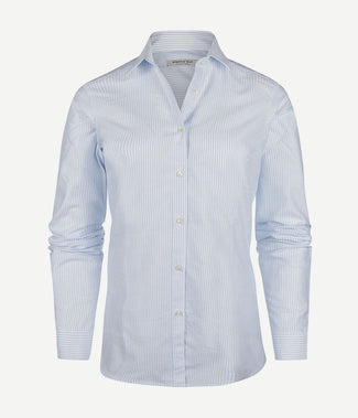 Blouse lauren Oxford gestreept light blue Blouse lauren Oxford gestreept light blue