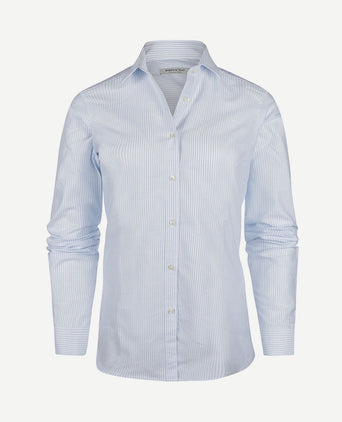 Blouse lauren Oxford gestreept light blue