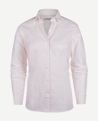 Steppin' Out blouse lauren Oxford strepen roze | Regular-fit