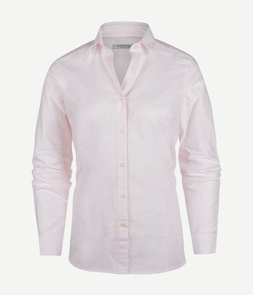 Steppin' Out blouse lauren Oxford strepen roze | Regular-fit