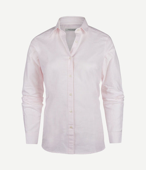 Blouse lauren Oxford strepen roze
