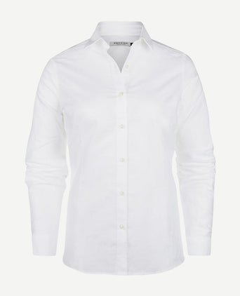 Steppin' Out blouse lauren Oxford wit | Slim-fit