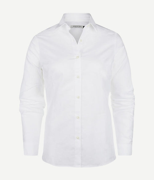 Steppin' Out blouse lauren Oxford wit | Slim-fit