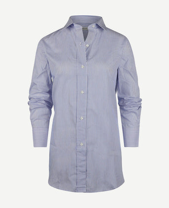 Steppin' Out blouse sara poplin streep blauw | Regular-fit