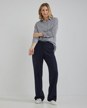 Steppin' Out blouse sara poplin streep blauw | Regular-fit