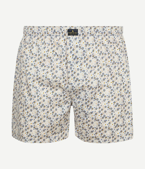 Boxershort bloem grijs