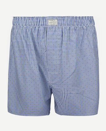 Boxershort dobby ruit blauw