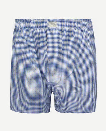 Boxershort dobby ruit blauw