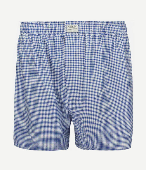 Steppin' Out boxershort dobby ruit blauw