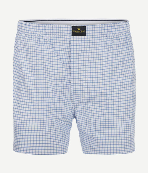 Steppin' Out boxershort Oxford ruiten lichtblauw