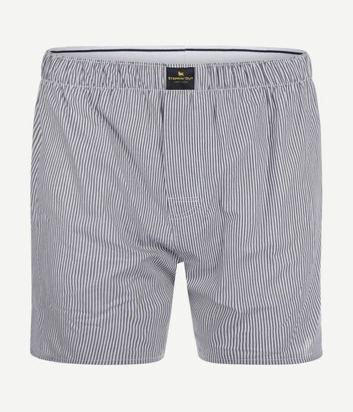 Steppin' Out boxershort Oxford streep donkerblauw