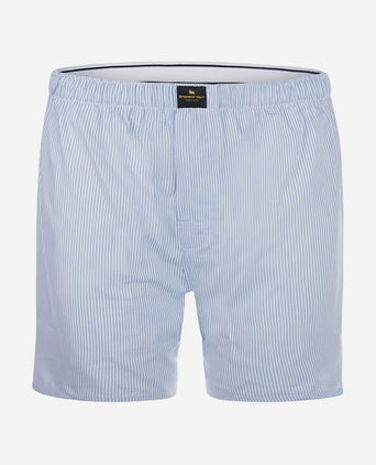 Boxershort poplin gestreept lichtblauw