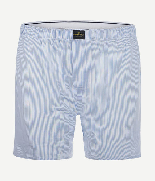 Steppin' Out boxershort poplin gestreept lichtblauw