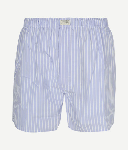 Steppin' Out boxershort poplin gestreept lichtblauw