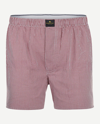 Boxershort poplin ruiten rood