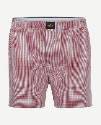 Boxershort poplin ruiten rood