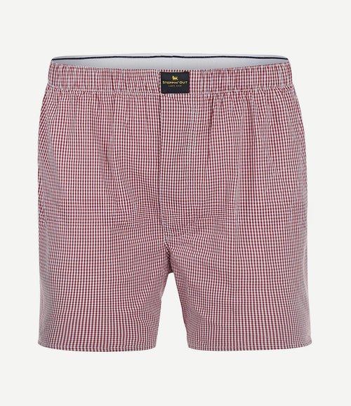Boxershort poplin ruiten rood