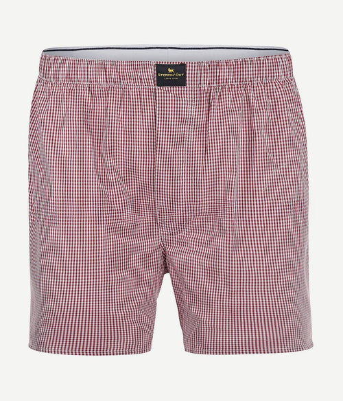 Steppin' Out boxershort poplin ruiten rood